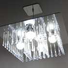 Lustre Pendente Quadrado Acrílico Espelhado 50 Pingos 4lpd