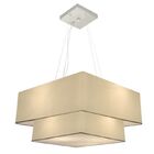 Lustre Pendente Quadrado Bege E Bege Mj-4345 Para Mesa De Jan
