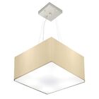 Lustre Pendente Quadrado Bege Mj-4005 Para Mesa De Jantar E E