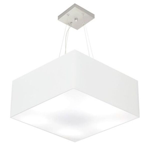 Lustre Pendente Quadrado Branco Mj-4006 Para Mesa De Jantar E
