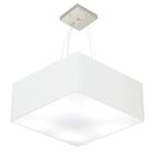 Lustre Pendente Quadrado Branco Mj-4006 Para Mesa De Jantar E