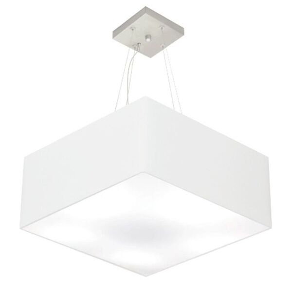 Lustre Pendente Quadrado Branco Mj-4071 Para Mesa De Jantar E