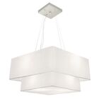 Lustre Pendente Quadrado Branco Mj-4344 Para Mesa De Jantar E