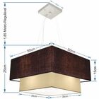 Lustre Pendente Quadrado Café E Bege Mj-4066 Para Mesa De Jan