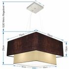 Lustre Pendente Quadrado Café E Bege Mj-4346 Para Mesa De Jan