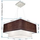 Lustre Pendente Quadrado Café E Branco Mj-4347 Para Mesa De J