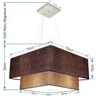 Lustre Pendente Quadrado Café E Palha Mj-4083 Para Mesa De Ja