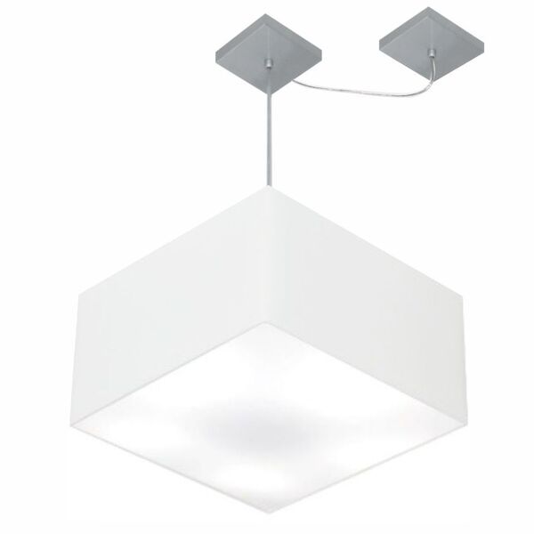 Lustre Pendente Quadrado Com Desvio Branco Mj-4270 Para Mesa