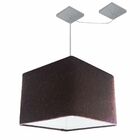 Lustre Pendente Quadrado Com Desvio Café Mj-4269 Para Mesa De