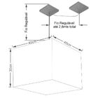 Lustre Pendente Quadrado Com Desvio Md-4269 Cúpula Em Tecido