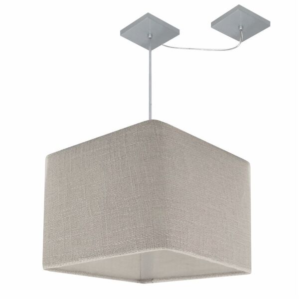 Lustre Pendente Quadrado Com Desvio Md-4269 Cúpula Em Tecido