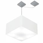Lustre Pendente Quadrado Com Desvio Md-4271 Cúpula Em Tecido