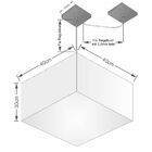 Lustre Pendente Quadrado Com Desvio Md-4271 Cúpula Em Tecido