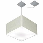 Lustre Pendente Quadrado Com Desvio Rustico Cinza Mj-4270 Par