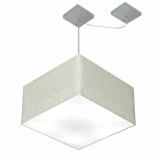 Lustre Pendente Quadrado Com Desvio Rustico Cinza Mj-4270 Par