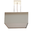 Lustre Pendente Quadrado Cúpula Em Tecido 30x30x15 Cinza6021