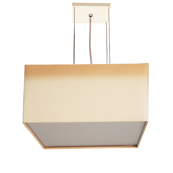 Lustre Pendente Quadrado Cúpula Em Tecido 30x30x15 Cru6019