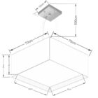 Lustre Pendente Quadrado Duplo Vivare Md-4128 Cúpula Em Tecid