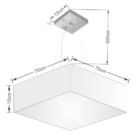 Lustre Pendente Quadrado Linho Bege Mj-4137 Para Mesa De Jant