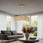 Lustre Pendente Quadrado Md-4006 Cúpula Em Tecido 21/50x50cm