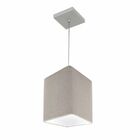 Lustre Pendente Quadrado Md-4007 Cúpula Em Tecido 25/16x16cm