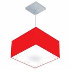 Lustre Pendente Quadrado Md-4020 Cúpula Em Tecido 21/35x35cm