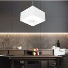 Lustre Pendente Quadrado Md-4020 Cúpula Em Tecido 21/35x35cm