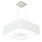 Lustre Pendente Quadrado Md-4032 Cúpula Em Tecido 15/50x50cm
