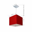 Lustre Pendente Quadrado Md-4058 Cúpula Em Tecido 21/25x25cm