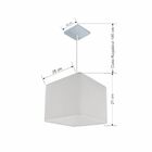 Lustre Pendente Quadrado Md-4058 Cúpula Em Tecido 21/25x25cm