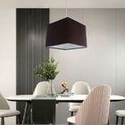 Lustre Pendente Quadrado Md-4059 Cúpula Em Tecido 21/35x35cm