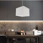 Lustre Pendente Quadrado Md-4059 Cúpula Em Tecido 21/35x35cm