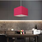 Lustre Pendente Quadrado Md-4059 Cúpula Em Tecido 21/35x35cm