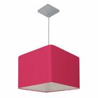 Lustre Pendente Quadrado Md-4059 Cúpula Em Tecido 21/35x35cm