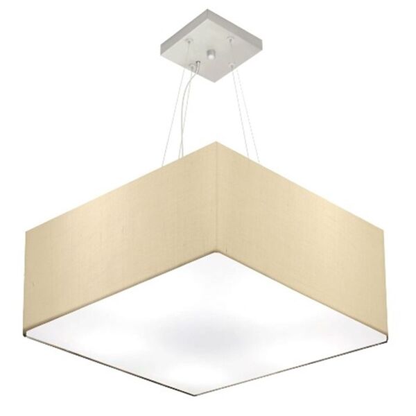 Lustre Pendente Quadrado Md-4065 Cúpula Em Tecido 30/70x70cm