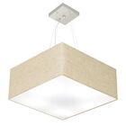 Lustre Pendente Quadrado Md-4071 Cúpula Em Tecido 30/70x70cm