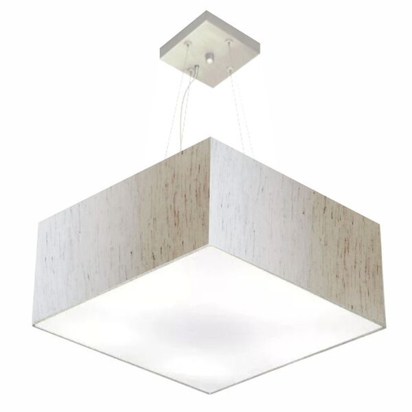Lustre Pendente Quadrado Md-4071 Cúpula Em Tecido 30/70x70cm