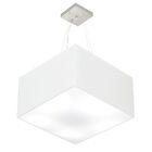 Lustre Pendente Quadrado Md-4075 Cúpula Em Tecido 30/50x50cm