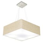 Lustre Pendente Quadrado Md-4137 Cúpula Em Tecido 15/70x70cm