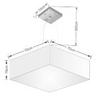 Lustre Pendente Quadrado Md-4137 Cúpula Em Tecido 15/70x70cm