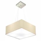 Lustre Pendente Quadrado Md-4194 Cúpula Em Tecido 12/40x40cm