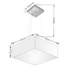 Lustre Pendente Quadrado Md-4194 Cúpula Em Tecido 12/40x40cm