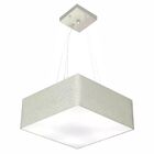 Lustre Pendente Quadrado Md-4196 Cúpula Em Tecido 15/45x45cm