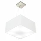 Lustre Pendente Quadrado Md-4197 Cúpula Em Tecido 25/45x45cm