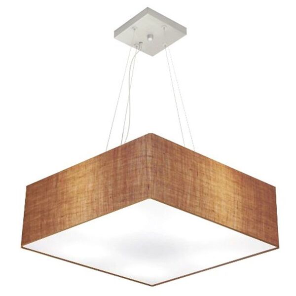 Lustre Pendente Quadrado Md-4198 Cúpula Em Tecido 15/60x60cm