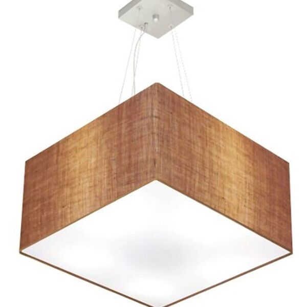 Lustre Pendente Quadrado Md-4199 Cúpula Em Tecido 30/60x60cm
