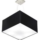 Lustre Pendente Quadrado Md-4199 Cúpula Em Tecido 30/60x60cm