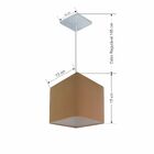 Lustre Pendente Quadrado Md-4223 Cúpula Em Tecido 15/13x13cm