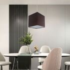 Lustre Pendente Quadrado Md-4223 Cúpula Em Tecido 15/13x13cm