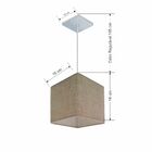 Lustre Pendente Quadrado Md-4224 Cúpula Em Tecido 16/16x16cm